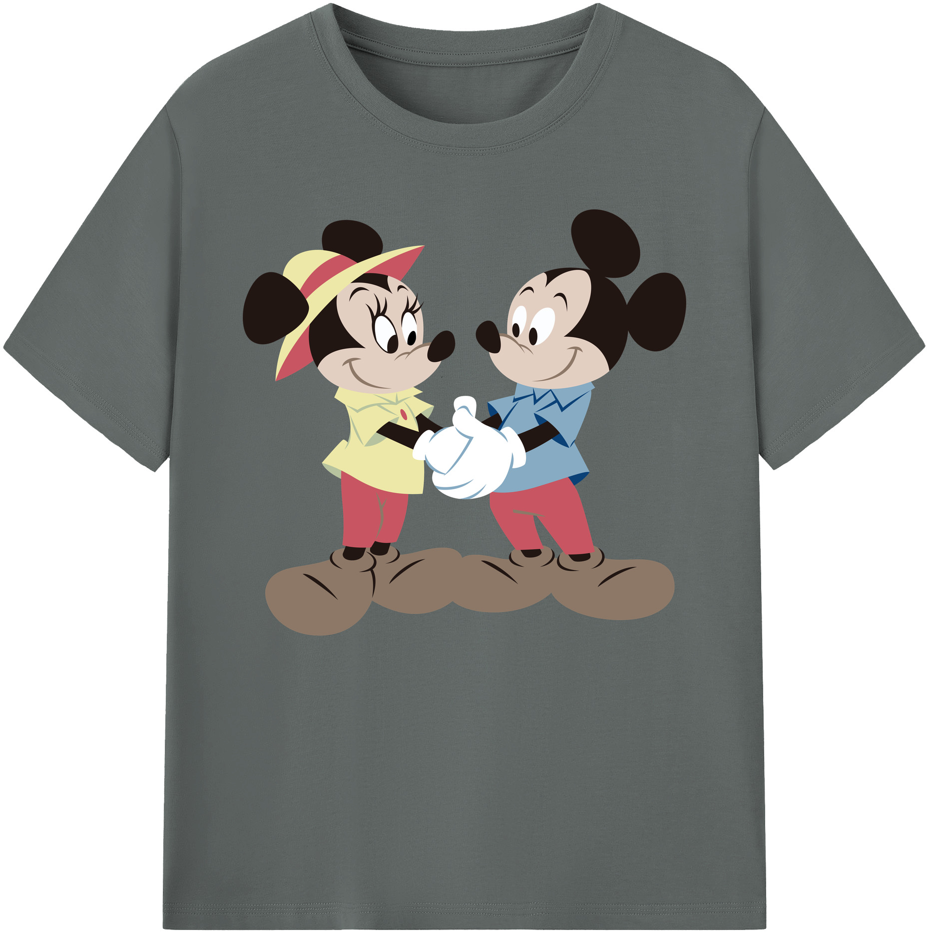 ミッキーマウス Mickey Mouse 綿100％ メンズ半袖Tシャツ｜肌触りやわらか＆通気性
